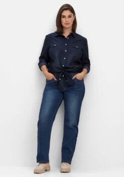 Sheego Gerade Jeans In Curvy-Schnitt PIA Mit Galonstreifen