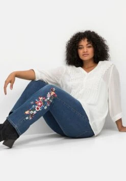Bootcut-Jeans Mit Blumenstickerei Seitlich Am Bein -Sheego Verkaufe 14696300053 04M7A 02 SH