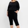 Sheego Gerade Relaxhose In Caprilänge, Mit Bindeband