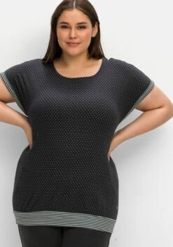 Sheego Relax-Shirt Im Mustermix, Mit Saumbündchen -Sheego Verkaufe 14697702139 04M66 02 SH