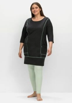 Sheego Relax-Shirtkleid Mit Kontrastnähten Und Saumbund -Sheego Verkaufe 14697800781 04M26 02 SH