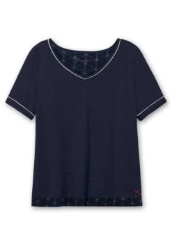 Sheego Schlafshirt Mit Kontrastdetails Und V-Ausschnitt -Sheego Verkaufe 14698500018 04O68 00 SH