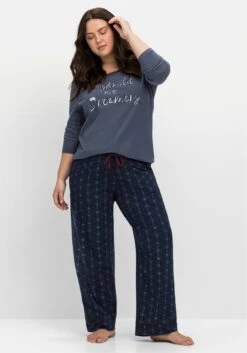 Sheego Schlafhose Mit Alloverdruck Und Weitem Bein