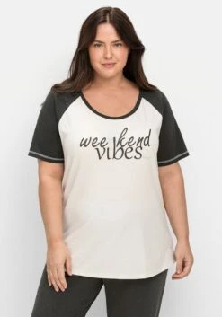 Sheego Schlafshirt Mit Raglanärmeln Und Wordingprint