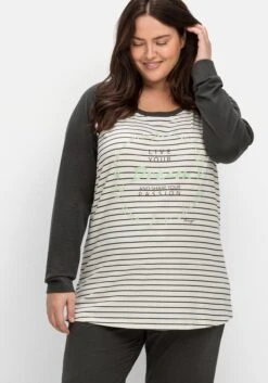 Sheego Pyjama-Set Aus Langarmshirt Und Hose -Sheego Verkaufe 14702800781 04M9G 02 SH