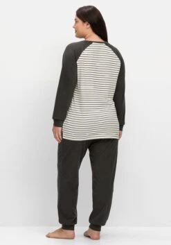 Sheego Pyjama-Set Aus Langarmshirt Und Hose -Sheego Verkaufe 14702800781 04M9J 02 SH