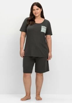 Sheego Schlafanzug Mit Shirt Und Kurzer Hose -Sheego Verkaufe 14703000781 04OGB 02 SH