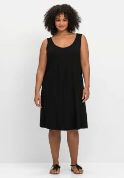 Sheego Knielanges Strandkleid Mit Kellerfalte Vorn