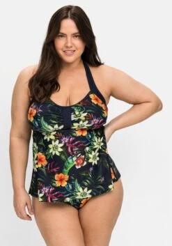 Tankini-Top MitBlumenprint Und Neckholderträgern