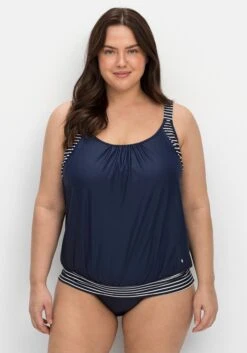 Sheego Tankini-Top In Oversized-Form Mit Streifendetails