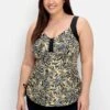Sheego Tankini-Oberteil Im Paisleymuster, Mit Raffung Seitlich