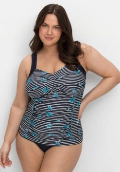 Sheego Gestreiftes Tankini-Top Mit Shaping-Einsatz