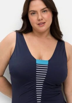 Sheego Badeanzug Mit Raffung Und Kontrasteinsatz -Sheego Verkaufe 14762801739 04MS0 02 SH