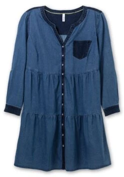 Sheego Gestuftes Jeanskleid Mit Kontrastdetails -Sheego Verkaufe 14769500053 04MRQ 00 SH