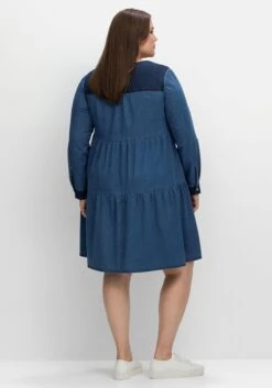 Sheego Gestuftes Jeanskleid Mit Kontrastdetails -Sheego Verkaufe 14769500053 04MRU 02 SH