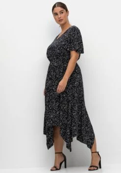 Sheego Maxikleid Mit Alloverprint Und Zipfelsaum