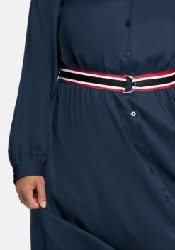 Sheego Midikleid In Satinoptik, Mit Kontrastgürtel -Sheego Verkaufe 14770100035 04N10 03 SH