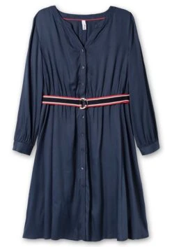 Sheego Midikleid In Satinoptik, Mit Kontrastgürtel -Sheego Verkaufe 14770100035 04N11 00 SH