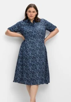 Sheego Blusenkleid In Maxilänge, Mit Alloverprint