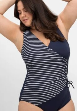 Sheego Badeanzug In Wickeloptik, Mit Streifen -Sheego Verkaufe 14776300018 04MXM 02 SH