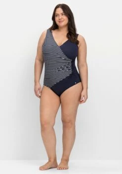 Sheego Badeanzug In Wickeloptik, Mit Streifen -Sheego Verkaufe 14776300018 04MXP 02 SH
