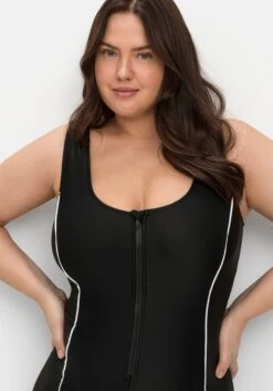 Sheego Schwimmanzug Mit Reißverschluss Und Kurzem Bein -Sheego Verkaufe 14777100289 04MUQ 02 SH