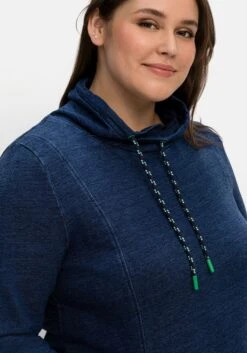 Sheego Kurzes Sweatkleid In Denim-Optik -Sheego Verkaufe 14777700330 04OB9 02 SH