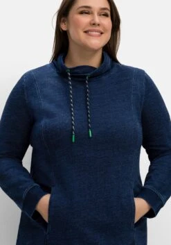 Sheego Kurzes Sweatkleid In Denim-Optik -Sheego Verkaufe 14777700330 04OBB 02 SH