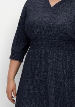 Sheego Kleid Mit Minimalprint Und Taillengummizug -Sheego Verkaufe 14779502119 04NJG 02 SH