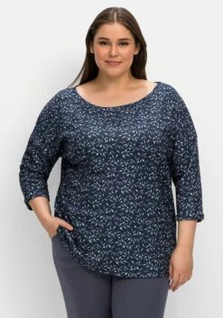 Sheego Relax-Shirt Mit Alloverdruck, Aus Interlock