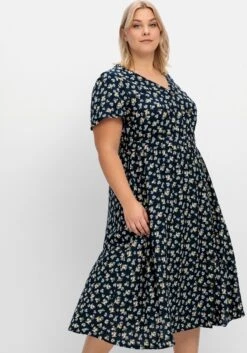 Sheego Maxikleid Mit Blumen-Alloverprint -Sheego Verkaufe 14779702119 04NE0 02 SH