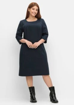 Sheego Etuikleid In Petite-Passform, Aus Milanoware