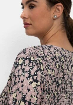 Sheego Jerseykleid Mit Alloverdruck Und Smok-Oberteil -Sheego Verkaufe 14785500438 04NHP 02 SH