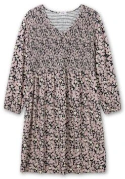 Sheego Jerseykleid Mit Alloverdruck Und Smok-Oberteil -Sheego Verkaufe 14785500438 04NHQ 00 SH