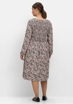 Sheego Jerseykleid Mit Alloverdruck Und Smok-Oberteil -Sheego Verkaufe 14785500438 04NHU 02 SH