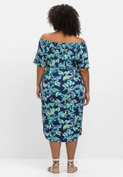 Sheego Strandkleid Mit Blätterprint Und Carmenausschnitt -Sheego Verkaufe 14785800452 04N8Q 02 SH