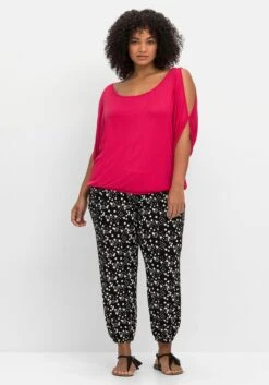 Sheego Strandhose Mit Alloverdruck Und Gesmoktem Bund