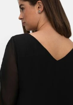 Sheego Chiffonkleid Mit 3/4-Ärmeln, In Midilänge -Sheego Verkaufe 14786800289 04N97 02 SH