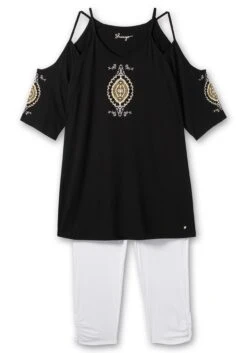 Sheego Set Aus Strandshirt Mit Cut-outs Und Caprileggings -Sheego Verkaufe 14788000373 04NDL 00 SH