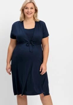 Sheego Stillkleid Aus Jersey, Mit Unterbrust-Tunnelzug