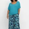 Sheego Weite Strandhose Mit Blätterprint