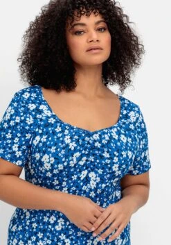 Jerseykleid Mit Blumendruck Und Herzausschnitt -Sheego Verkaufe 14821301463 04PLI 02 SH