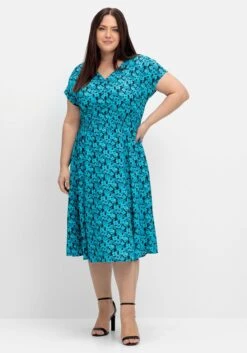 Sheego Kleid Mit Smokbund Und Alloverprint -Sheego Verkaufe 14823702119 04PKD 02 SH