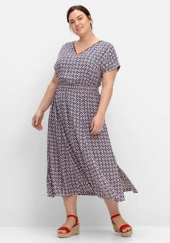 Sheego Maxikleid Mit Alloverprint Und V-Ausschnitt