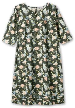 Sheego Kleid Mit 3/4-Arm Und Blumenprint -Sheego Verkaufe 14823902126 04PIR 00 SH