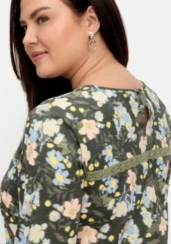 Sheego Kleid Mit 3/4-Arm Und Blumenprint -Sheego Verkaufe 14823902126 04PIV 02 SH