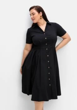 Sheego Hemdblusenkleid Mit Ausgestelltem Rock, Aus Popeline -Sheego Verkaufe 14824200289 04PWQ 01 SH