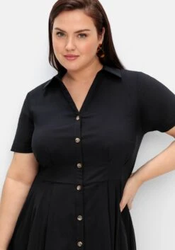 Sheego Hemdblusenkleid Mit Ausgestelltem Rock, Aus Popeline -Sheego Verkaufe 14824200289 04PWR 02 SH