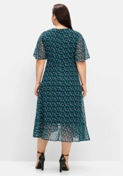 Sheego Chiffonkleid Mit Blumendruck Und Volant Am Saum -Sheego Verkaufe 14824501491 04PSW 02 SH