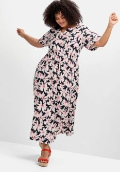 Sheego Maxikleid Mit Blumenprint Und Taillen-Bindeband -Sheego Verkaufe 14825002119 04POW 02 SH